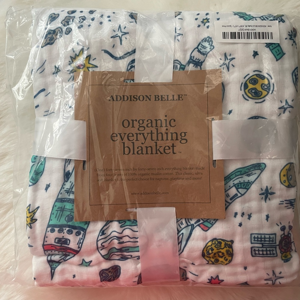 New! Addison Belle Organic Everything Blanket Space